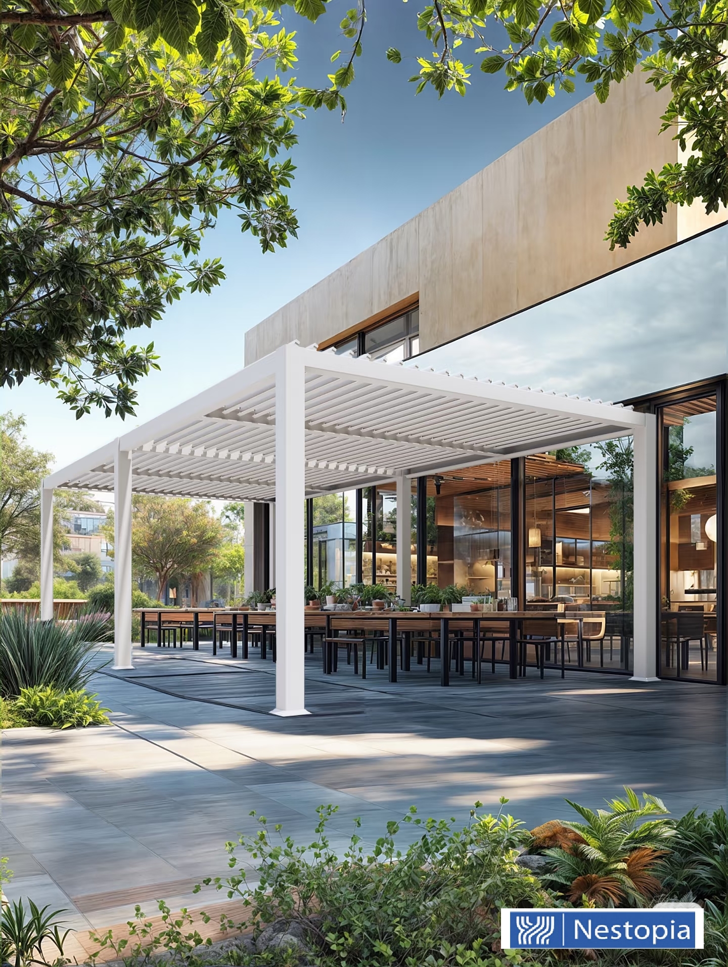 Commercial space after pergola AI design