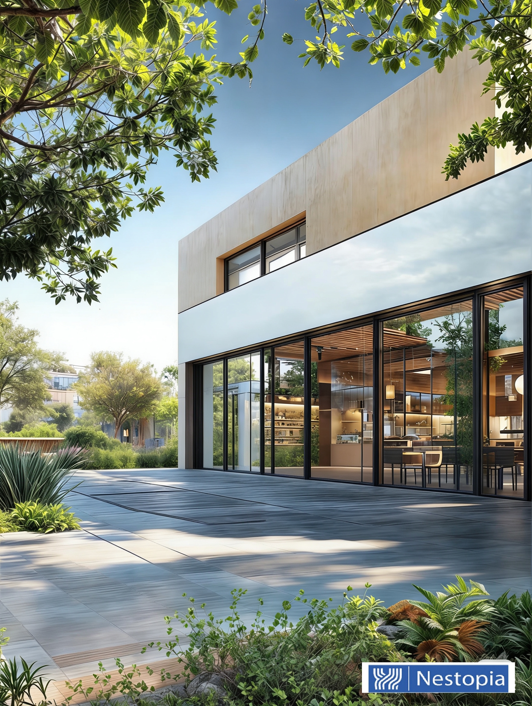 Commercial space before pergola design