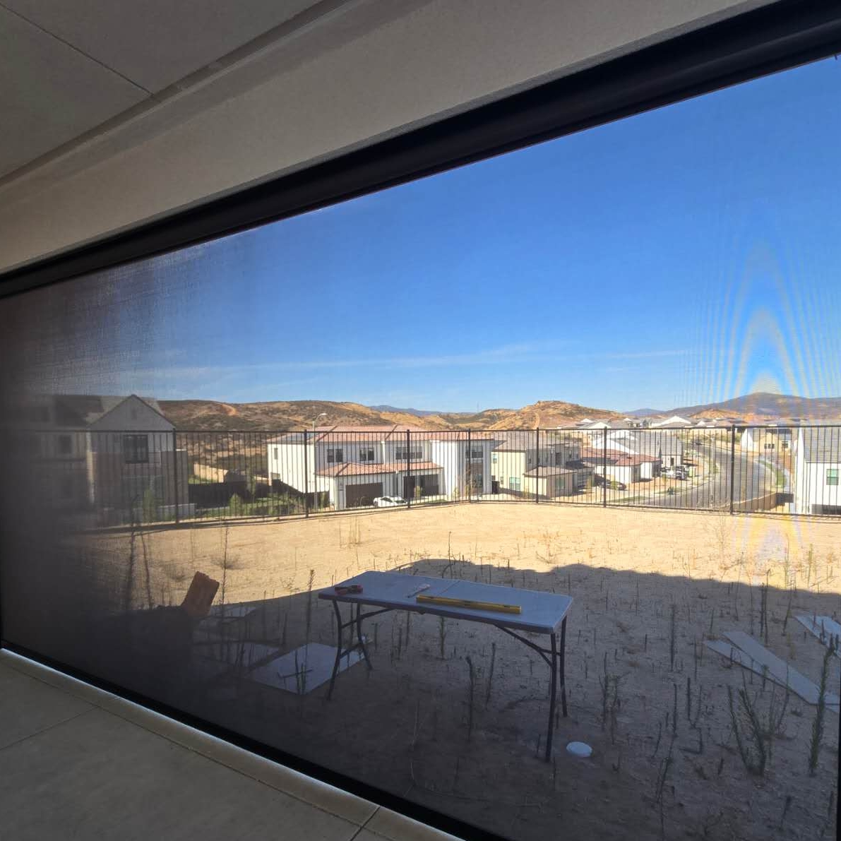 View from inside through the zip screen