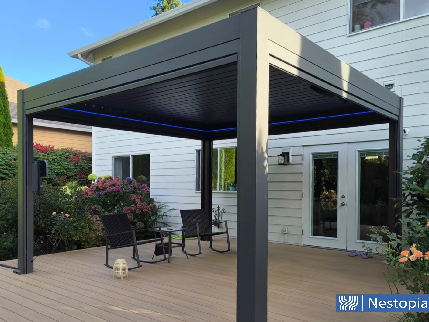 Pergola before Zip Blinds installation