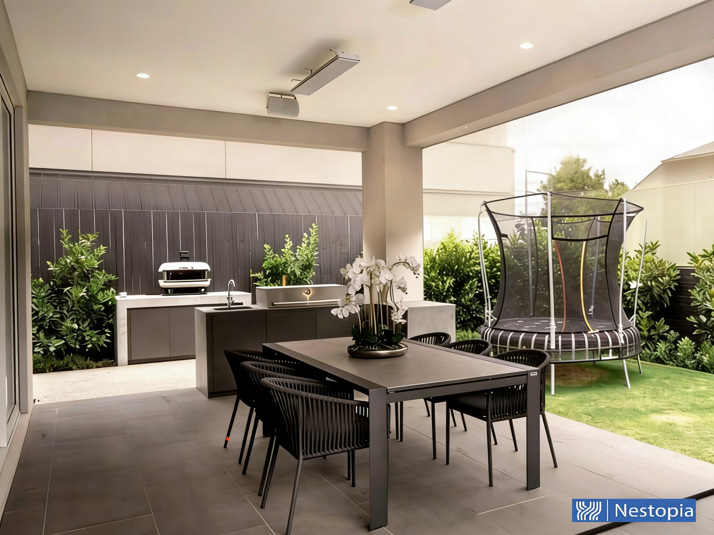 Residence patio before Zip Blinds installation